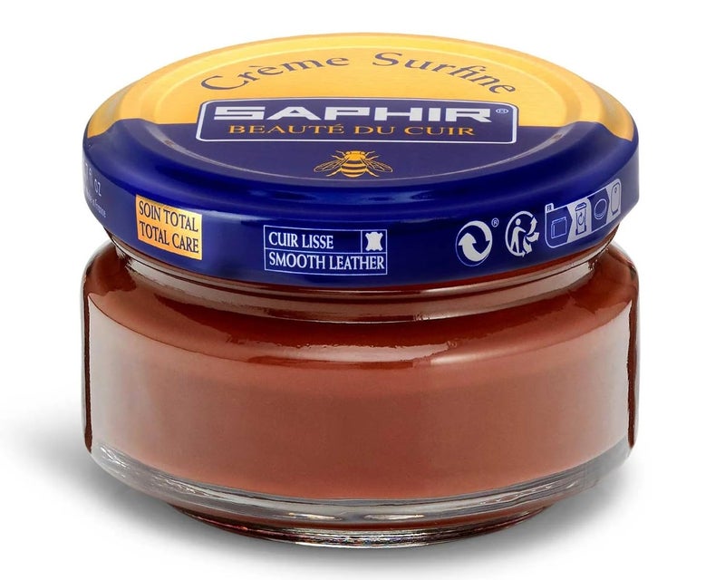 SAPHIR Creme Surfine Pommadier Shoe Polish - Beeswax Cream for Leather Products - Brown - Image 1